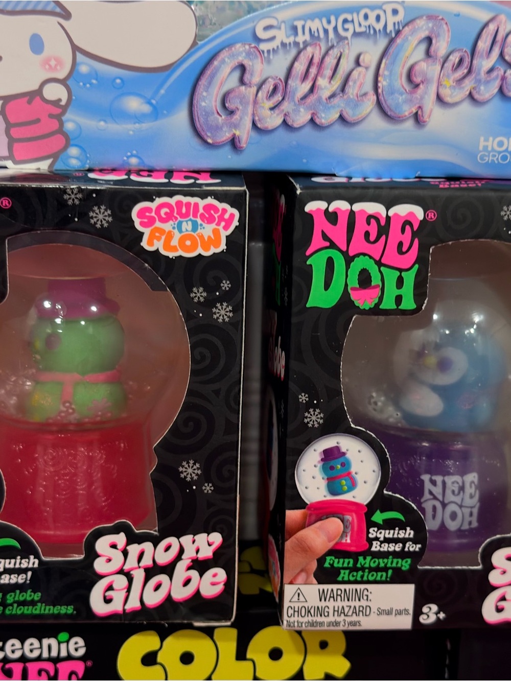 Needoh Snow Globe Squishy Toy - Green & Purple